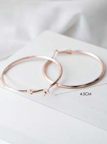 女士时尚圆形裂花简约金属环状耳环 - 百搭日常和晚装，是送给朋友和派对的完美礼物