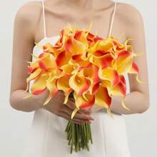 4/10/20 Piezas Flores Artificiales de Cala Lili, Flores de Cala Lili Realistas de Textura Simulada para Decoración del Hogar, Jardín, Oficina, Fiesta, Boda, Ramo, Centro de Mesa, Pascua - Multicolor - Ver 4