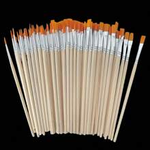 100 pezzi/50 pezzi/30 pezzi/10 pezzi Pennelli per arte e linee in plastica blu con manico, adatti per pittura, disegno e contorni, ideali per il ritorno a scuola, forniture scolastiche