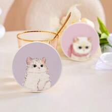 1个可爱猫咪硅胶杯垫，吸水杯垫，耐热牙刷架，速干浴室餐垫，装饰桌面支架 - 彩色 - 查看 7