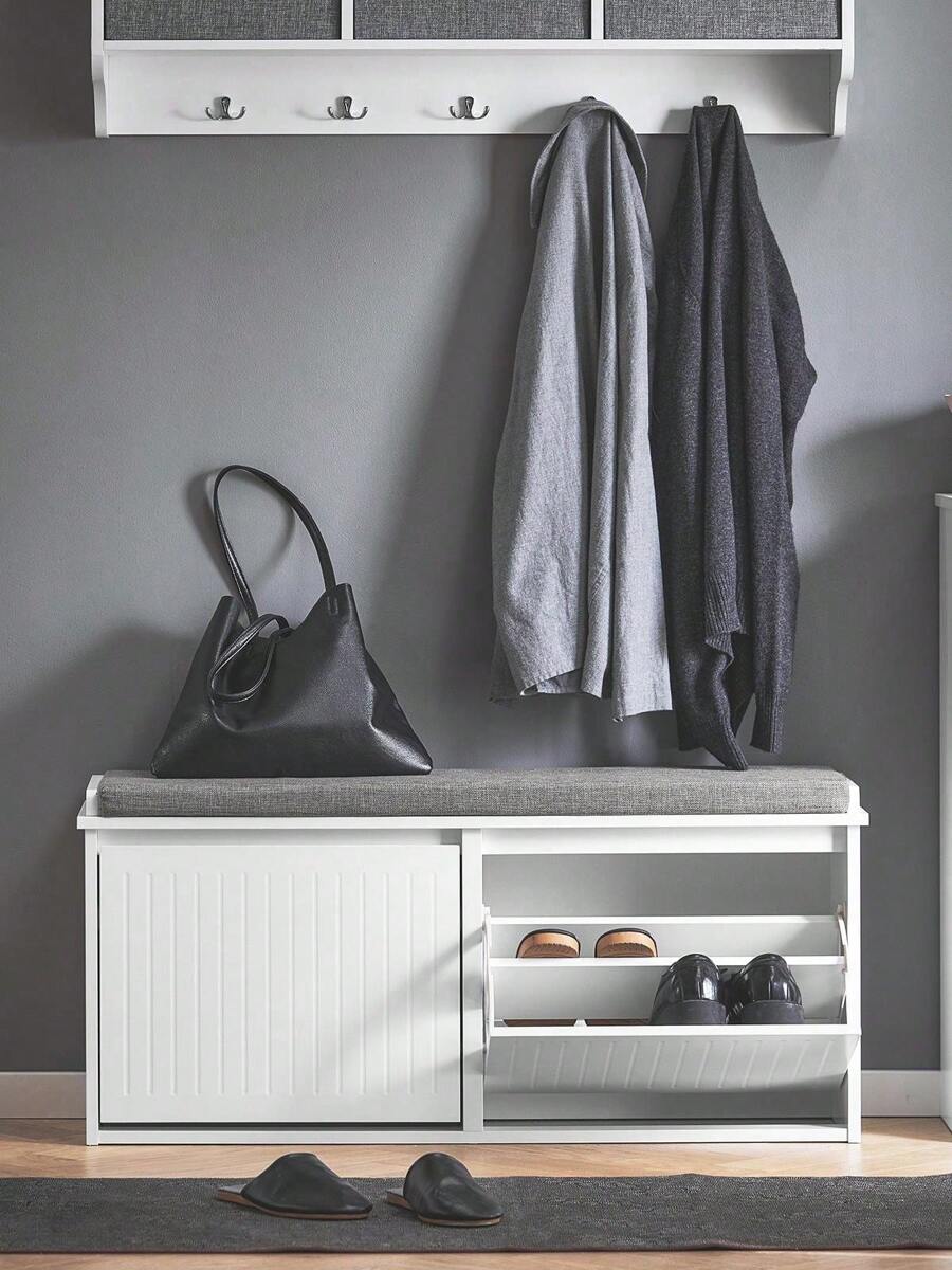 SoBuy Shoe Bench FSR98-XL-W - White - View 1