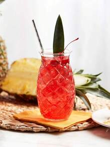 1件独特的菠萝形水杯、鸡尾酒杯、红酒杯、果汁杯、菠萝饮料杯、咖啡杯、水壶、伏特加和液压饮料过滤器、鸡尾酒、菠萝杯、葡萄酒杯、透明玻璃杯。采用优质玻璃材料制成，具有大容量设计，并且。