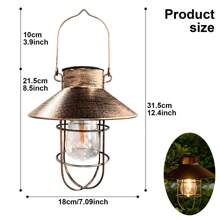 1 件太阳能灯笼户外吊灯金属农舍太阳能灯带暖白色爱迪生灯泡设计适用于花园庭院露台门廊装饰