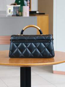 Bolso de mano de mujer 2025 de rejilla de ratán con diseño romboidal, bolso de tote versátil y elegante, bolso cruzado cuadrado exquisito, bolso de hombro minimalista - Multicolor - Ver 7