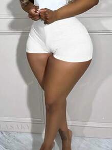 2025 Eenvoudige Casual Strakke Sexy Heupliftende Denim Shorts voor Dames