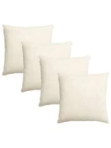 2 pièces/4 pièces/6 pièces Housses de coussin carrées vierges de type lin sans rembourrage, fermeture éclair cachée, housses de coussin décoratives DIY pour la chambre à coucher et le salon