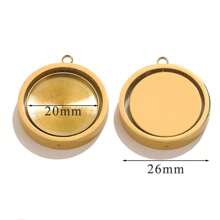 1pc Stainless Steel Pendant 20mm Empty Support Time Gemstone Base Rotating Base Pendant Accessories Round Base Tray Carved Base DIY Necklace Clothing Accessories, Suitable For Daily Festival Wear - Rotating Base Pendant - View 8