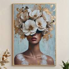1pc/Set Vintage Golden Petal Women's Canvas Poster Print - Home Decoration Wall Art- Art Print - Modern Art - Indoor/Outdoor Use - Spring/Summer,Suitable For Bedroom, Living Room, Classroom, Perfect Room Decoration,No Frame Include - Multicolor - View 2