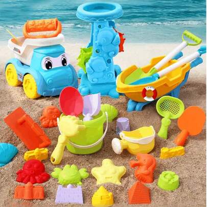 8/17/20件套 新款角色扮演沙滩玩具套装 户外玩水沙滩挖掘工具（配件和颜色随机）