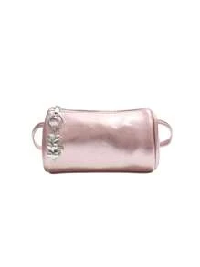 1 Mini New Solid Color Cylindrical Shoulder Bag, Made Of High-Quality Pu Material, Suitable For Spring And Summer Use. It Is Designed Specifically For Korean Girl To Shop And Play With Clothes. Zipper Closure, Can Be Worn Diagonally On One Shoulder, Is The Best Choice For Giving Gifts To Friends And Family. (Excluding Pendant)