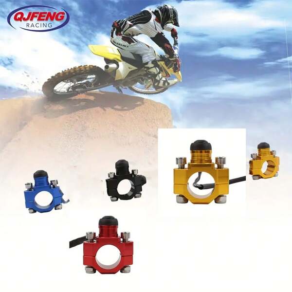 Universal Waterproof Motorcycle/Dirt Bike Engine Ignition & Shut Off Kill Switch, Aluminum Alloy CNC Modification Accessory, Self-Restoring