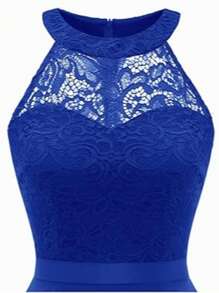 Vestido de encaje, Vestido de cóctel, Escote en V, Largo medio, Cinturón decorativo, Escote, Encaje, Vestido de noche, Temperamento, Moda elegante, Capas