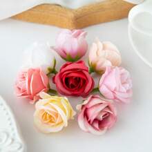 5PCS/10PCS Artificial Silk Rose Head, Rosebud Rose Flowers Bouquets Room Decor Fall Decor Bouquets Fake Plants For Centerpieces For Spring Autumn Decorations Wedding Vase For Home Dining Room Bedroom Decorations, Festival Birthday Party Accessories, Outdoor Garden Decorations Gifts Graduation