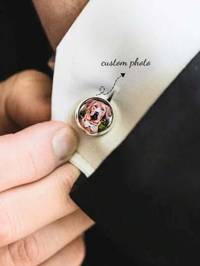 Gemelos personalizados, gemelos con foto personalizada - Perfectos para el novio, regalo de boda - Recuerdo único, mejor regalo para el padrino de bodas por su cumpleaños