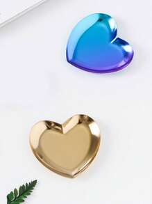 1pc Heart Shaped Makeup Organizer Tray, Simple Design, Washable, Jewelry Storage Plate