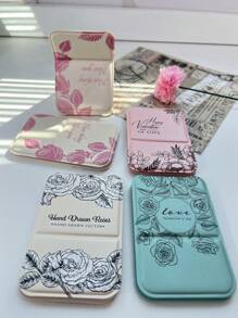 1pc Portable Folding Pocket Mirror, Freestanding Desktop Makeup Mirror For Office