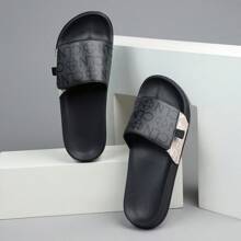 Dép Sandal Mùa Hè Chống Trượt Cho Nam - Nhiều Họa Tiết - Có Đế Đệm, Dép Đi Ngoài Trời, Thích Hợp Cho Đi Chơi Và Ở Nhà - màu đen - Xem 5