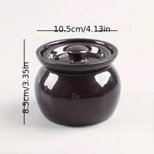 , Water Separation, One Person Steaming Pot For Stew 2pcs Colorful Clay Pot For Simmering Soup, Simple Stew Pot For Home Use, Ceramic Pot With Lid