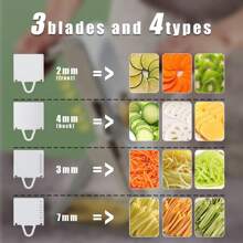 Mandolina per Verdure Affettatrice Professionale, Mandolina Regolabile Affettaverdure Tagliaverdure Verticale per Cibo, Frutta e Verdura, Grigio