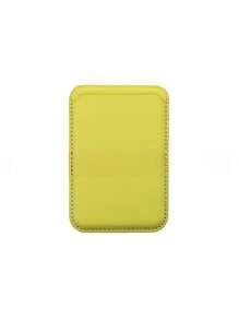 1 pieza Soporte de tarjetas magnético de piel sintética, estuche compacto y práctico para tarjetas, compatible con 12/13/14/15/16 con pegatina trasera para almacenar tarjetas bancarias/de identificación/de acceso y monedas