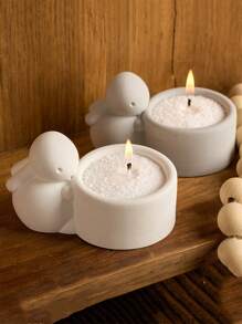 Molde de silicona en forma de taza con conejo de Pascua para vela, base de vela de aromaterapia con conejo, molde de yeso para vela con conejito lindo, molde de resina para porta velas y decoración artística para el hogar