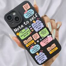 Funda para teléfono móvil con diseño de ángel de la guarda con palabras de aliento, compatible con iPhone 17/16 Pro Max, 15, 14, 13, 12, 11, Xs, Xr y Xsmax. Protección completa contra golpes, funda negra suave - Regalo de cumpleaños para novio y novia, palabras de aliento. - Negro - Ver 2
