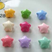 10 pezzi di accessori per capelli estivi e scolastici, con stelle a 5 punte in resina, brillanti e colorati come caramelle