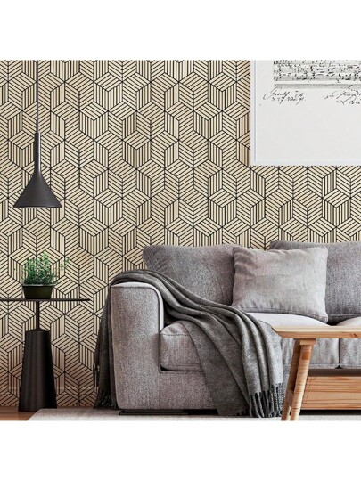 Roll Self Adhesive Home Wallpaper, Geometric Rectangular Contact Paper, Peel Stick, Waterproof Removable Living Room Kitchen Bedroom Dormitory Furniture Refurbishment Fall Aesthetic Wallpaper Wand Bathroom ation Stuff Ho Art Paper Stickers Sticker view 8