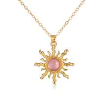 1pc Multicolor Sunflower Pendant Necklace For Women - Mauve Purple - View 1