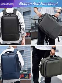 Sac à dos pour ordinateur portable professionnel de 15,6 pouces, sac à dos pour ordinateur portable en PU, sac à dos pour ordinateur portable de voyage, sac à dos de cabine, sac à dos pour ordinateur portable extensible pour hommes, sac à dos pour le collège