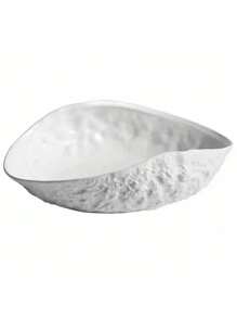 Rock Patterned Shell High-End Plate, Household Vegetable Plate, Ceramic Light Luxury Large Soup Plate, Hotel Tableware 2025 New Model