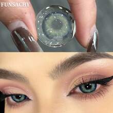 FUNSACHY MARGARET系列大直径自然隐形眼镜棕色/灰色镜片年度隐形眼镜,眼部美容化妆 - 年拋 - 查看 11