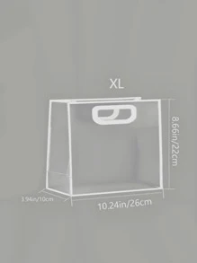 1 件透明礼品袋，简约镂空手柄设计 PVC 礼品包装袋，适合派对