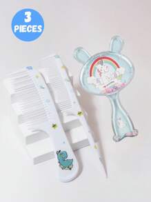 Set de 3 piezas/2 piezas de cepillos de pelo con diseño de unicornio morado al azar - Aptos para uso en seco y húmedo, adecuados para todo tipo de cabello, mango de plástico ABS duradero, opción de regalo perfecta - Multicolor - Ver 20