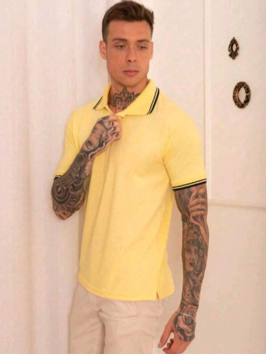 Men's Basic UNISEX POLO Shirt - Màu vàng - Xem 1