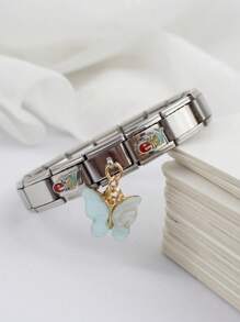 1 Pc Cross Border Popular Pentagram Elastic Bracelet DIY Italian Module Splicing Bracelet - Silver - View 43