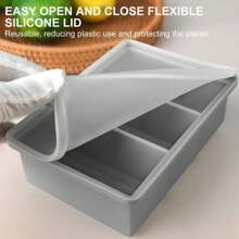 2 Pieces Easy-Release Silicone Ice Cube Tray With Lid - Flexible, Reusable Large Ice Cube Mold For Refrigerator, 1 Cup For Soups, Stews, Sauces - Dishwasher Safe, Perfect For Christmas, Halloween, Easter, Thanksgiving