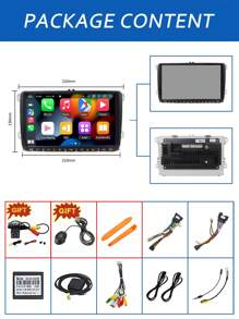 Android 14 9-Inch Car Radio, Wireless Apple Car Play & Android Auto, Fit For Passat B6 B7 CC Tiguan Touran Golf Polo 2 Din Car Multimedia Player Navigation GPS, Hands-Free Calling, Car Stereo Audio IPS Screen, Autoradio, Includes Car Backup Rearview Camera - Black - View 9