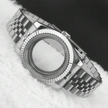 39mm Premium Glass For Men Watch Case Fit NH35 NH36 Movement Fashion Waterproof Jubilee Stainless Steel