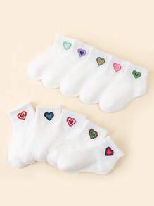 10 paires de chaussettes douces et dégradées en forme de cœur pour enfants et bébés, confortables et mignonnes