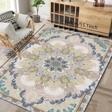 1pc Nordic Fairisle Pattern Crystal Velvet Area Rug, 700g/㎡ With Dotted Non-Slip Backing, 5mm Thickness, Machine Washable Fade-Resistant Carpet Suitable For Holidays And Any Spaces Including Hotel, Office, Sofa, Bedside, Kitchen, Laundry, Hallway, Porch, Stairs, Entryway Mother's Day