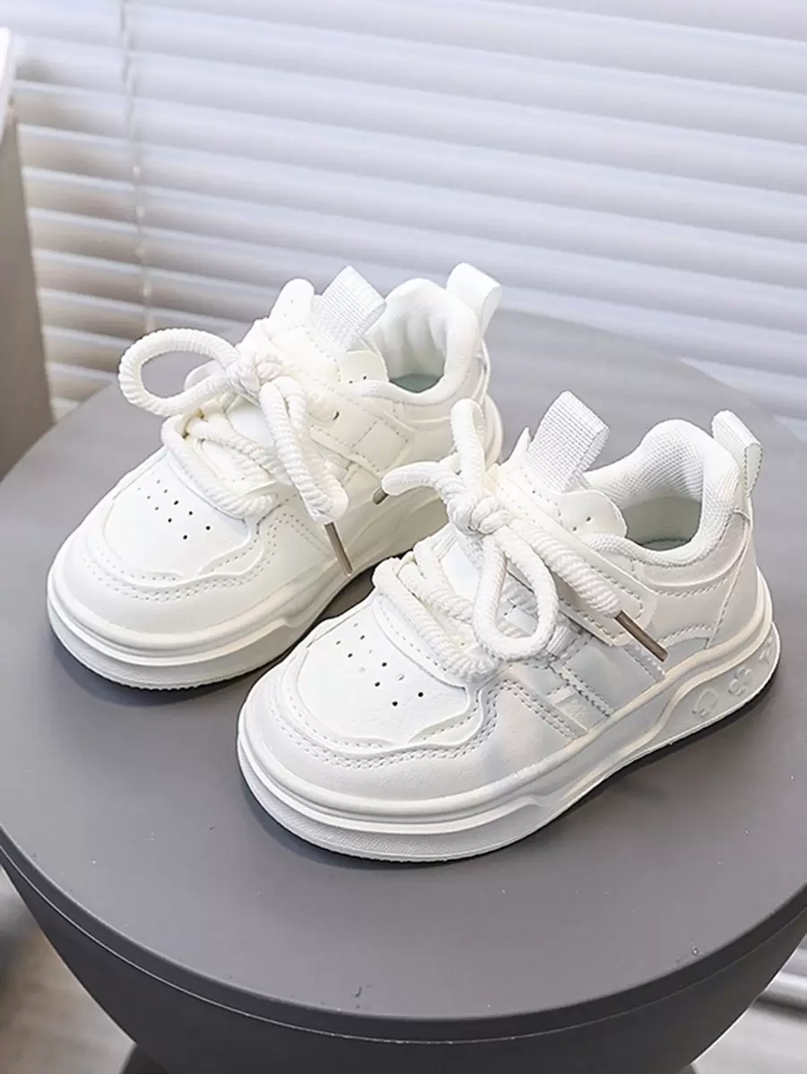 2025 Autumn New Children Leather Casual Shoes, Korean Style Soft Bottom Anti-Slip Comfortable Kids Sneakers
