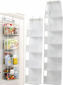 1/2件装 4/6层门后悬挂式收纳架，透明窗口化妆品收纳盒，大容量储物盒，适用于婴儿房、浴室、衣柜、卧室、宿舍，可存放婴儿尿布、儿童玩具、节日礼物 - 彩色 - 查看 2