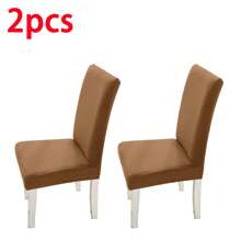 1/2/4/6 piezas Fundas de silla de microfibra de color liso
