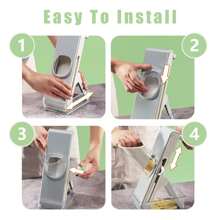 Mandolina per Verdure Affettatrice Professionale, Mandolina Regolabile Affettaverdure Tagliaverdure Verticale per Cibo, Frutta e Verdura, Grigio