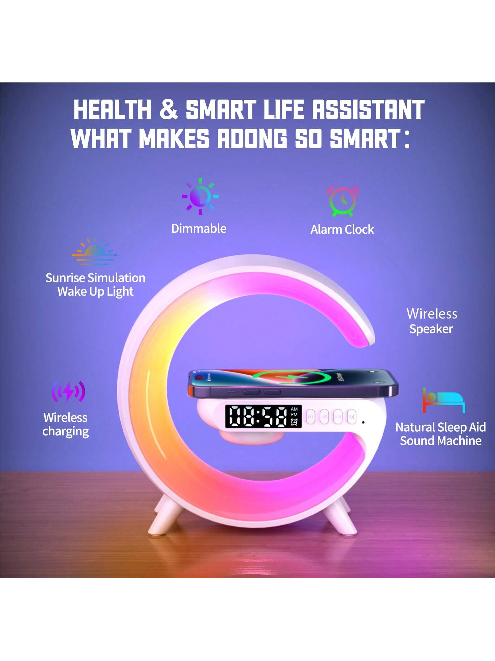 EIGIIS 1 قطعة مصباح ذكي مع 10 أوضاع إضاءة (15 * 15...