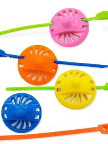1/10/16 piezas Mini trompo con cordón de jalado, clásico giro de cordón de cremallera retro, regalo festivo, adecuado para recompensas en el aula, obsequios para fiestas (color aleatorio)