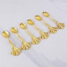 6 Peças Conjunto de Colheres de Café de Metal, Colheres para Café, Sobremesa, Fruta, Ideal para Celebrações de Feriados e Mesa de Jantar de Volta às Aulas