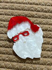 1pc Handmade Acrylic Cartoon Christmas Santa Claus Brooch, Unisex Holiday Decor Lapel Pin