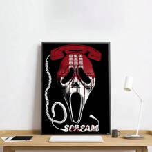 1 pièce Affiche murale sans cadre, S-Crier H-Film d'horreur Crier Affiche Art HD, Coller au mur, Imperméable, Décoration de maison, Salon, Chambre, Bar, Esthétique, Pop, Cadre en option